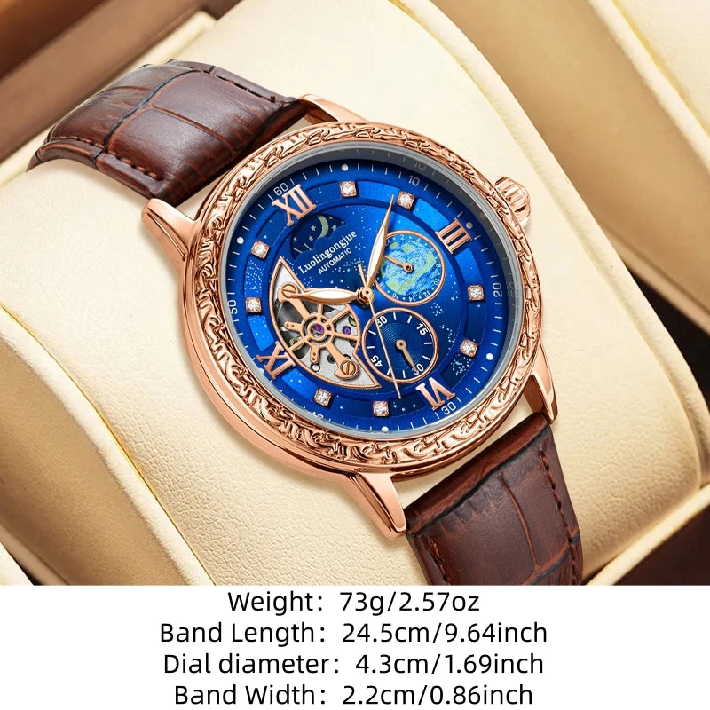 Luxurious Men's Business Automatic Mechanical Watch, with a Skeleton Design, Stylish, Casual, Simple, Versatile, and Multifunctional, a Handsome Watch for Men That Combines Luxury and Fashion, Perfect as a Gift during Holiday