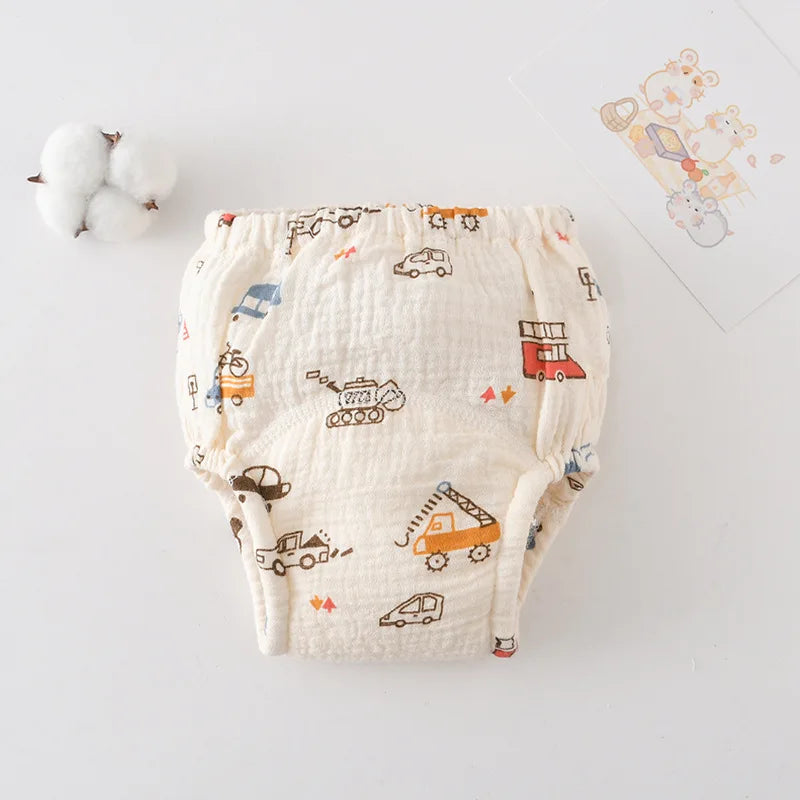 Korean Style Cotton Baby Waterproof Training Pants New Baby Diaper Infant Washable Shorts Nappy Panties Nappy Changing Underwear
