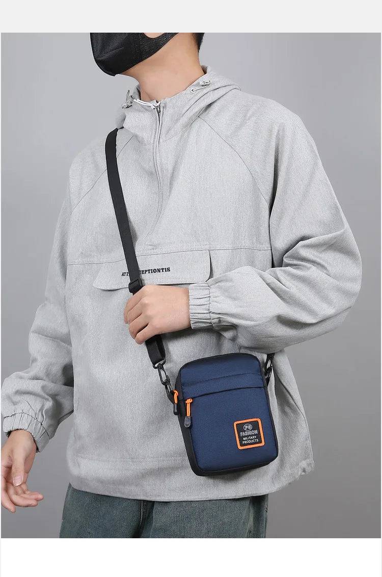 Men's Business Shoulder Bag Casual Man's Messenger Bag Durable Male Handbag Waterproof Oxford Cloth Bag Mini Mobile Phone Bags