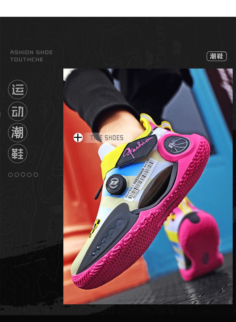 Men's Basketball Shoes Breathable Cushioning Non-Slip Wearable Runing Shoes Gym Training Athletic Basketball Sneakers for Women