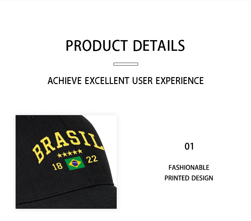 Brazil Flag Five-Star Soft-Top Baseball Cap Stylish Athletic Look Perfect for Daily Match Viewing and Outdoor Sports Great Gift