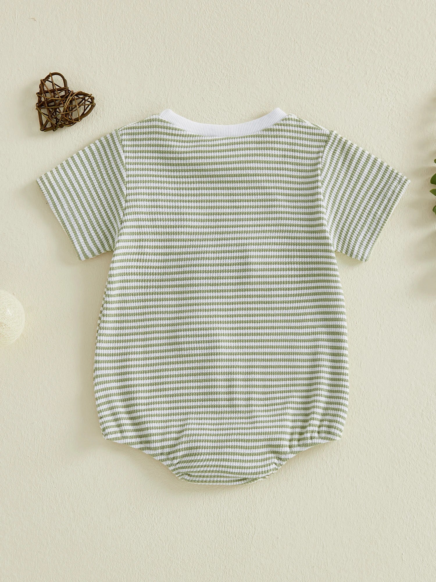 Adorable Baby Boy Romper with Fun Golf Embroidery Striped Design and Short Sleeves for a Stylish Summer Look