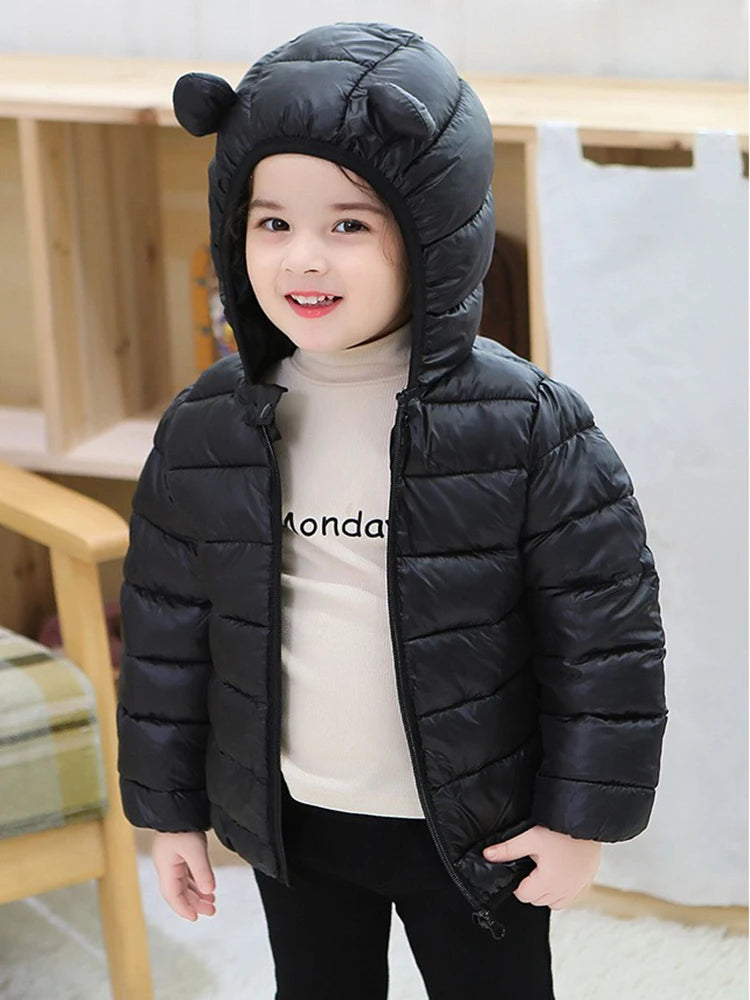 Kids Dinosaur Hooded Winter Jacket