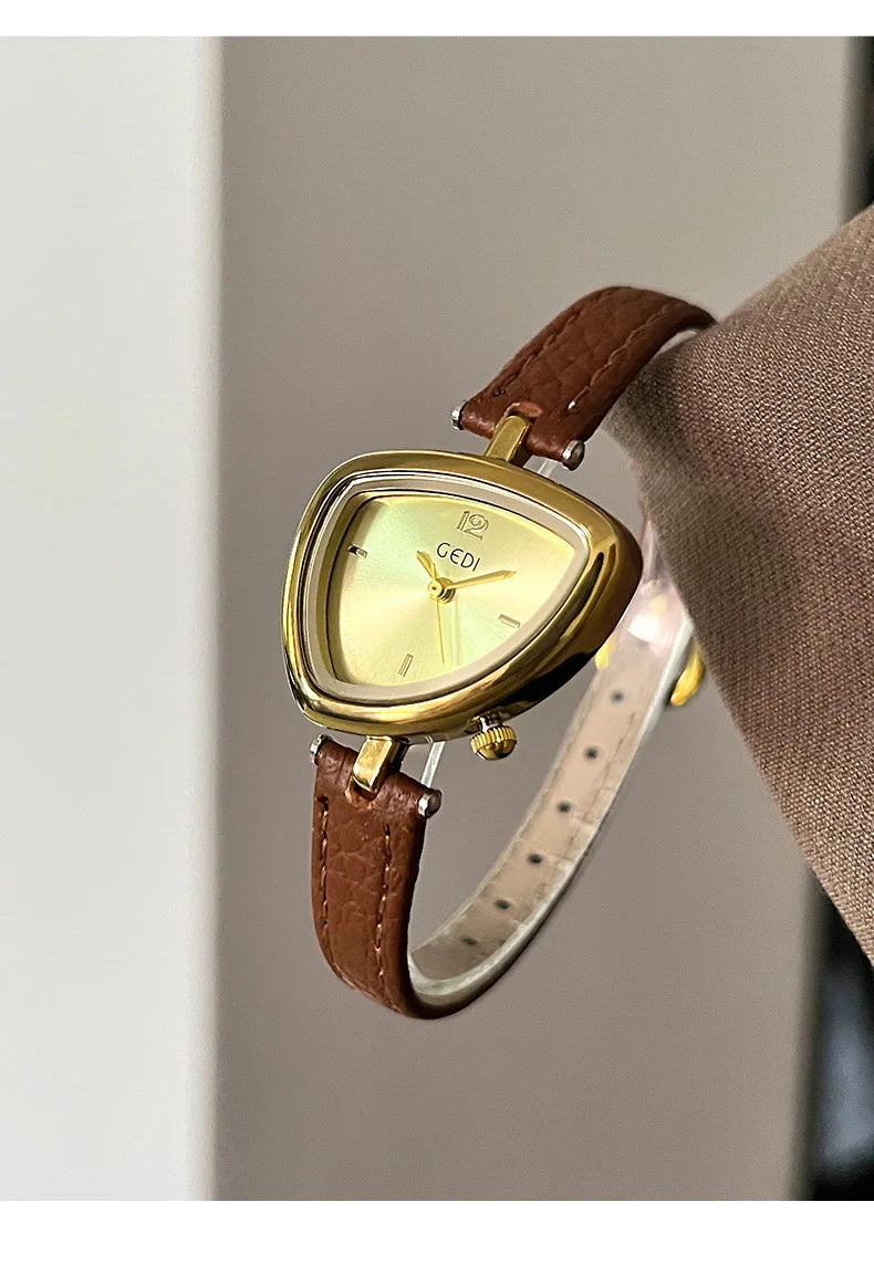 Luxury Design: Unusual Watch with Triangular Fashion and Sophisticated Style Fashionable Quartz Stainless Steel Watch Gift