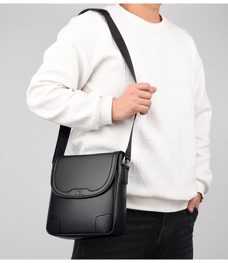 Luxury Brand Leather Messenger Bag Man Handbag Crossbody Side Bag For Men Business Office Work Bag Male Small Shoulder Bag
