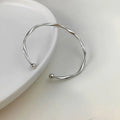 Silver Color Open Cuff for Women Twist Curved Bracelets Punk Fashion Female Metal Wrist Jewelry pulseras mujer 2023 new