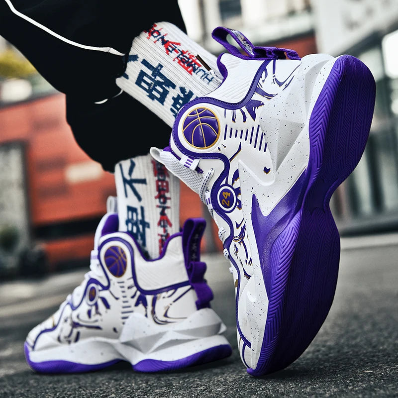 Men Basketball Shoes Fashion Flat Outdoor Sports Sneakers Trendy Professional Training 2025 New Basketball Boots for Man