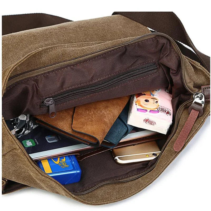 Men Vintage Canvas Bag Men Casual Crossbody Bag For Men Messenger Bag Man Travel Shoulder Bags Bolsa Masculina