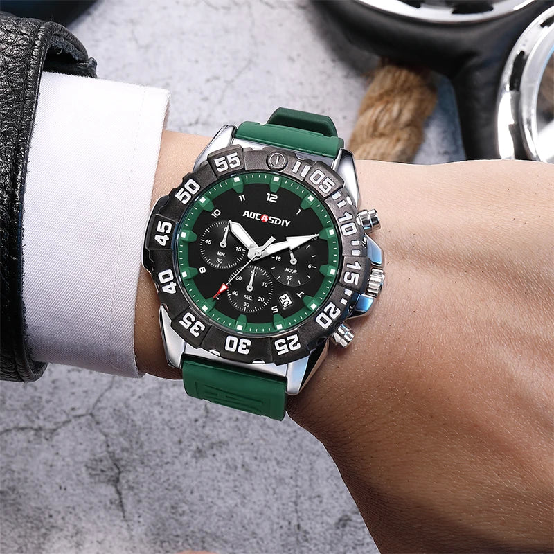 Luxury Men Clock Sport Watch For Men High Quality Waterproof Wrist Watches Chronograph Calendar Luminous Wristwatch reloj hombre