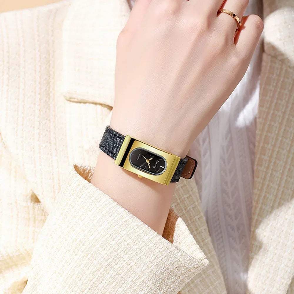 Luxury Ladies Brand Women Watch Fashion Rectangular Dial Quartz Watch Simple Leather Strap Wristwatches Gift Dropshipping