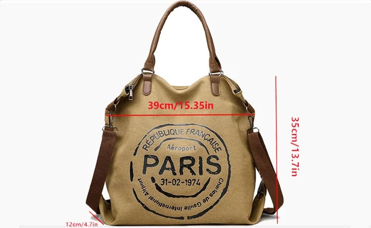 Women's Handbag Women's Shoulder Bag Fashion Purse Vintage CANVAS Bag Large Capacity Handbag Inclined Shoulder Bag Mom's Bag