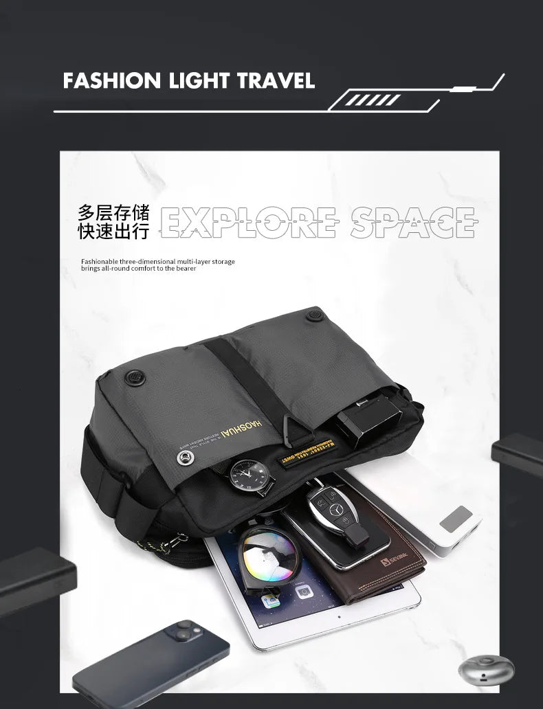 2025 New Men Messenger Bag Waterproof Nylon Small Satchel Shoulder bag Casual Travel Crossbody bags For Male Belt Handbag Man 가방