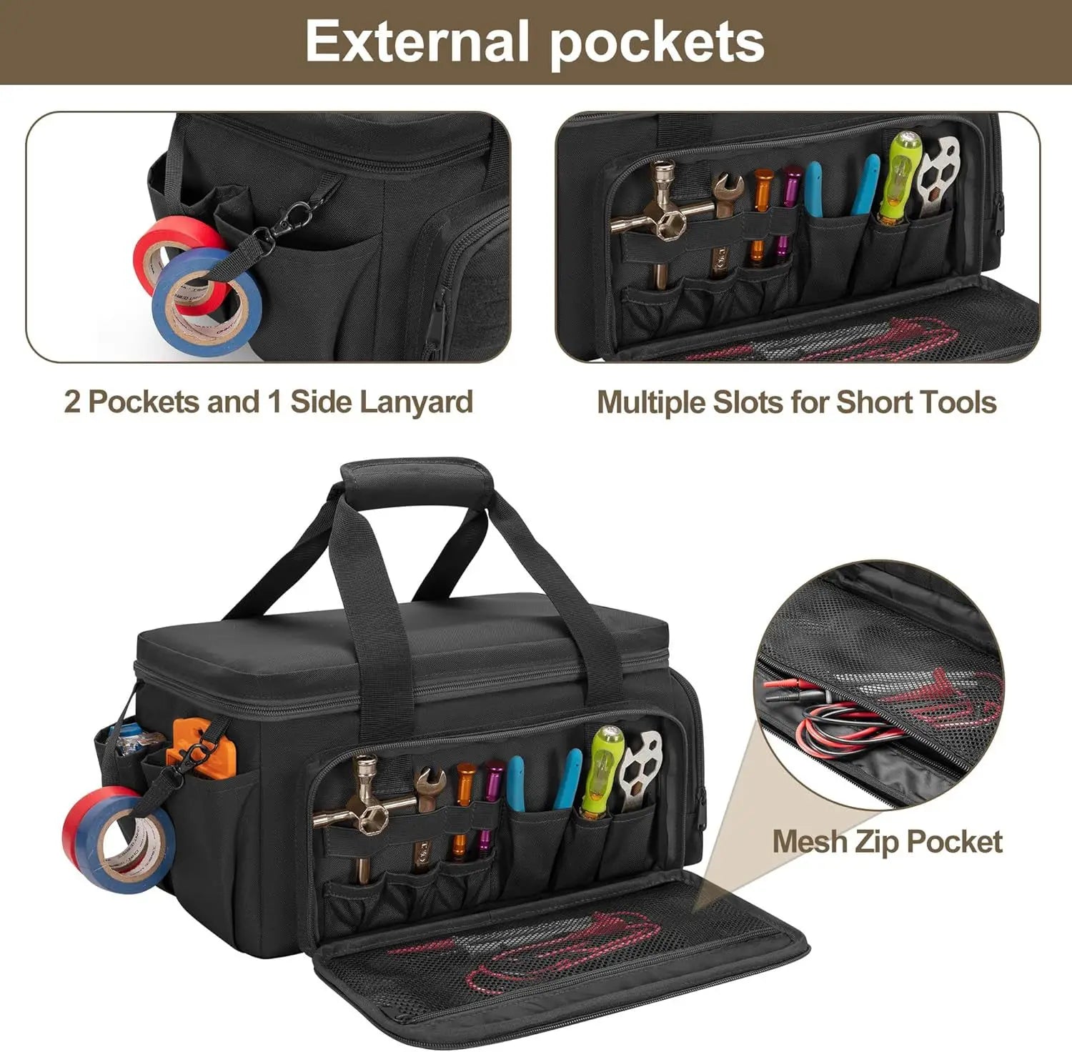 Tool storage bag, tool bag, men's hand tool storage bag, multifunctional work handbag