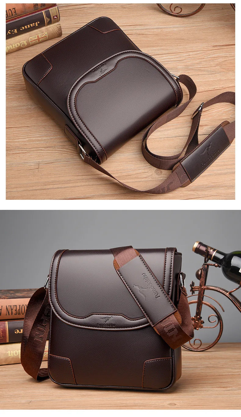 Luxury Brand Leather Messenger Bag Man Handbag Crossbody Side Bag For Men Business Office Work Bag Male Small Shoulder Bag