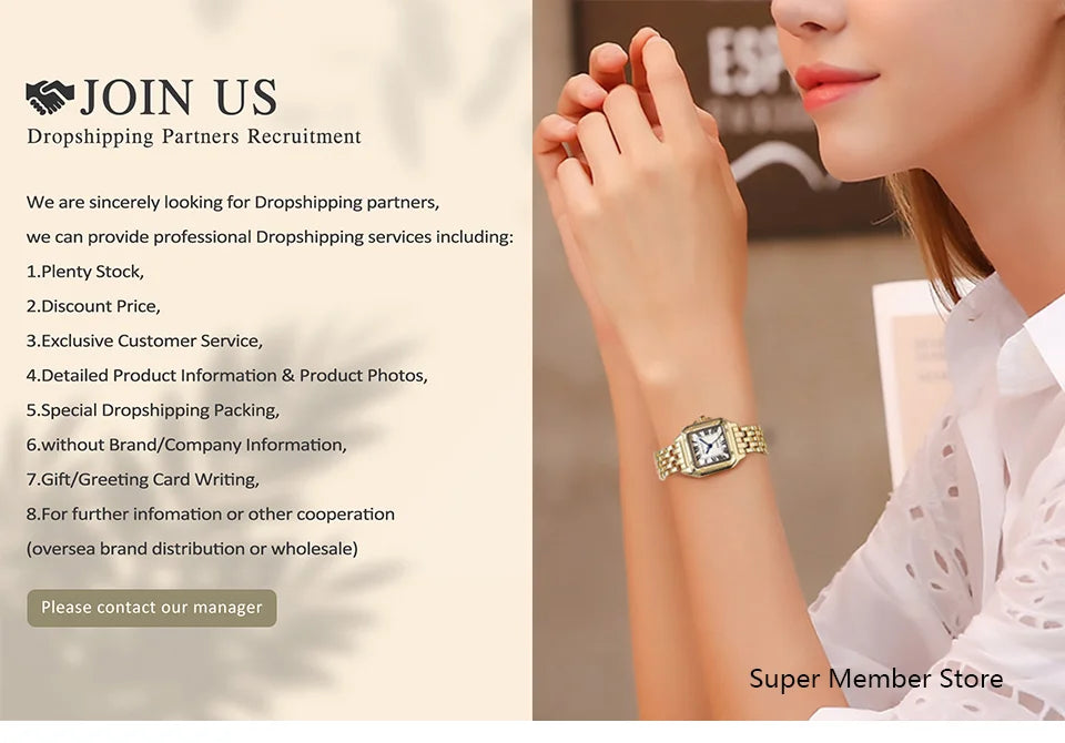 Luxury Ladies Watch 2025 Hot Simple Square Quartz Watches Fashion Stainless Steel Women's Dress Clock Gift Wristwatch