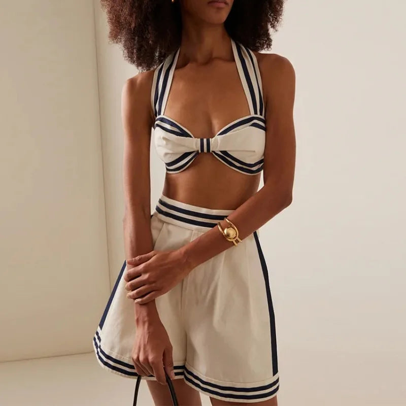Women 3-Piece Swimwear Outfit High Waist Bikini Set Push Up Swimsuit Monokini Beachwear 2-Piece Bathing Suit Vocation Beachwear
