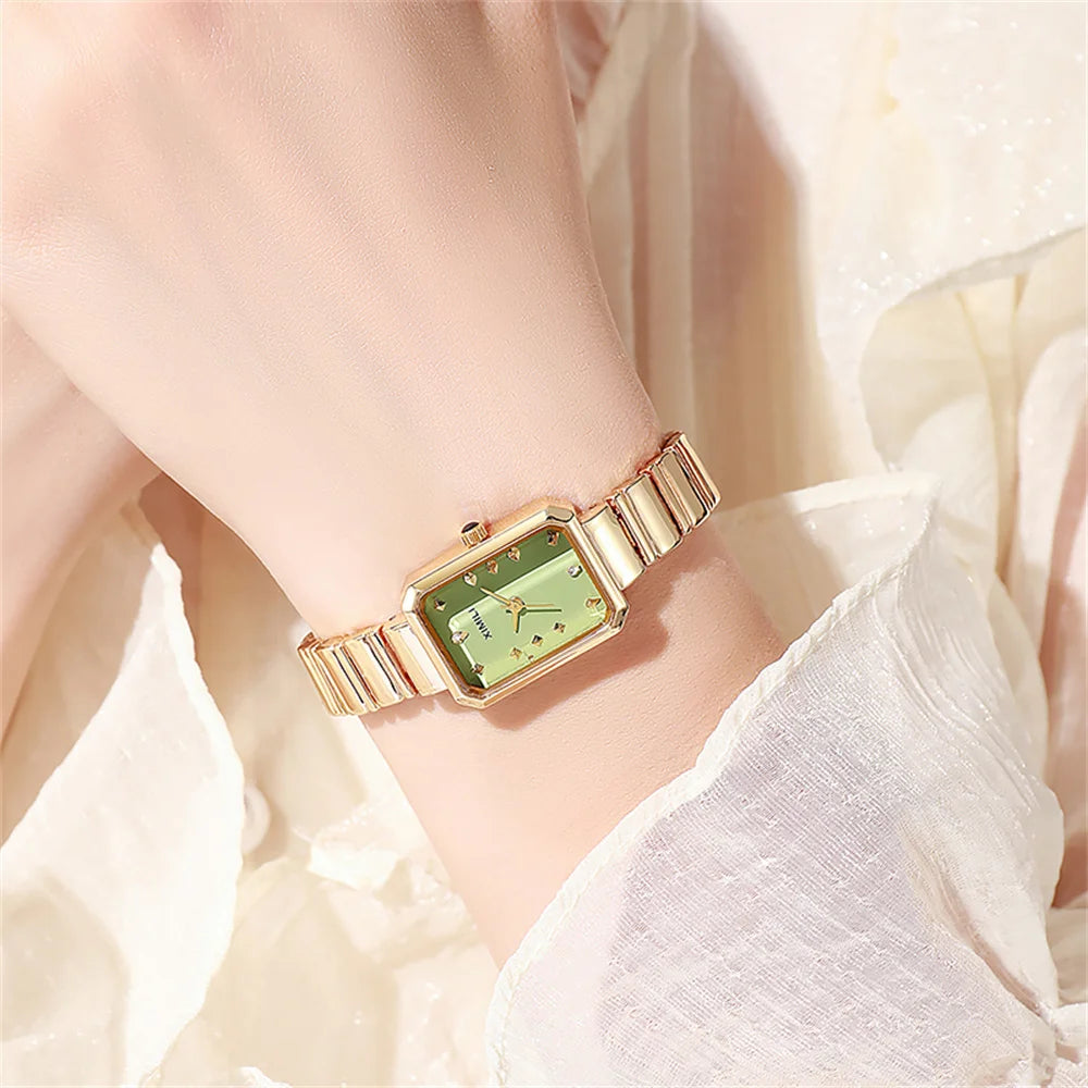 Luxury Ladies Watch 2025 Hot Simple Square Quartz Watches Fashion Stainless Steel Women's Dress Clock Gift Wristwatch