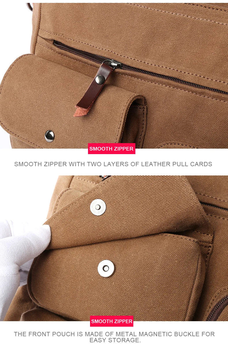 Men's Handbags Briefcase Canvas Shoulder Bag Man for Documents Large Capacity Tote Laptop Bag Crossbody Travel Bags Vintage K004