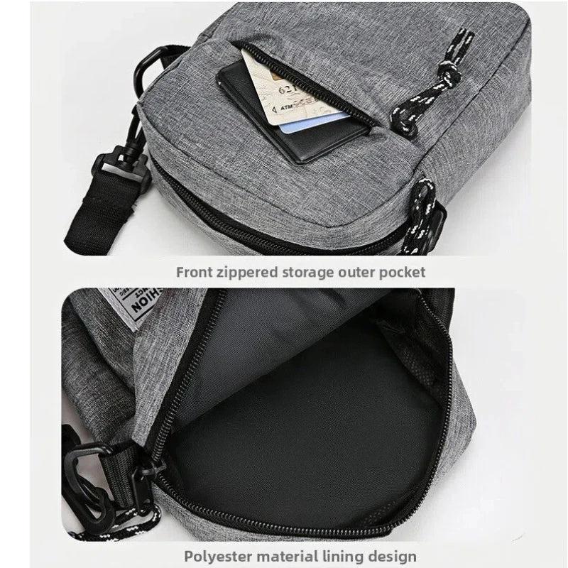 Men's bag, available in single shoulder or cross-body design, suitable for daily use during school. Made of nylon material.