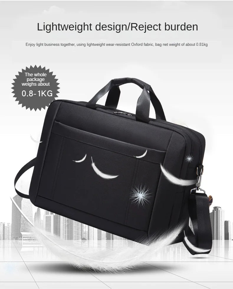 Men's Handbag Custom Image With Printed Logo Name  Business Briefcase15.6-17.3inch Nylon Waterproof Laptop Bag