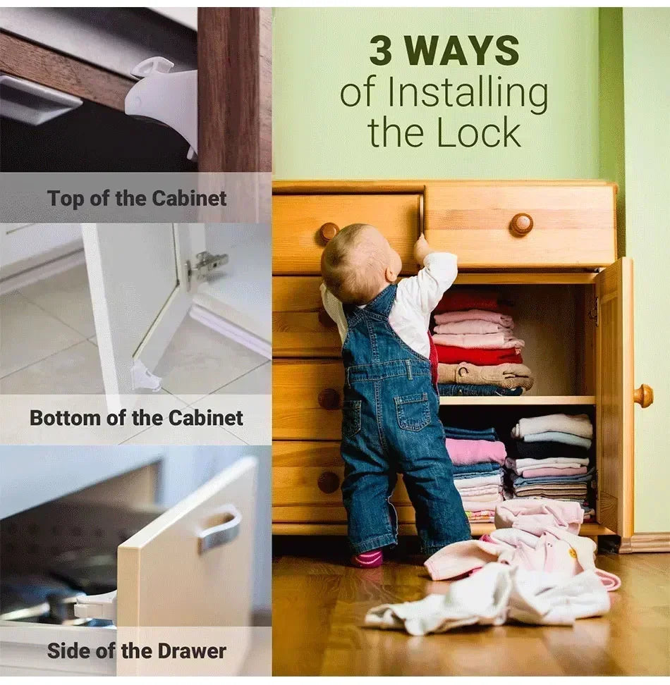 Magnetic Baby Safety Lock Children Protection Invisible Drawer Latch Cabinet Door Lock Limiter Children Security