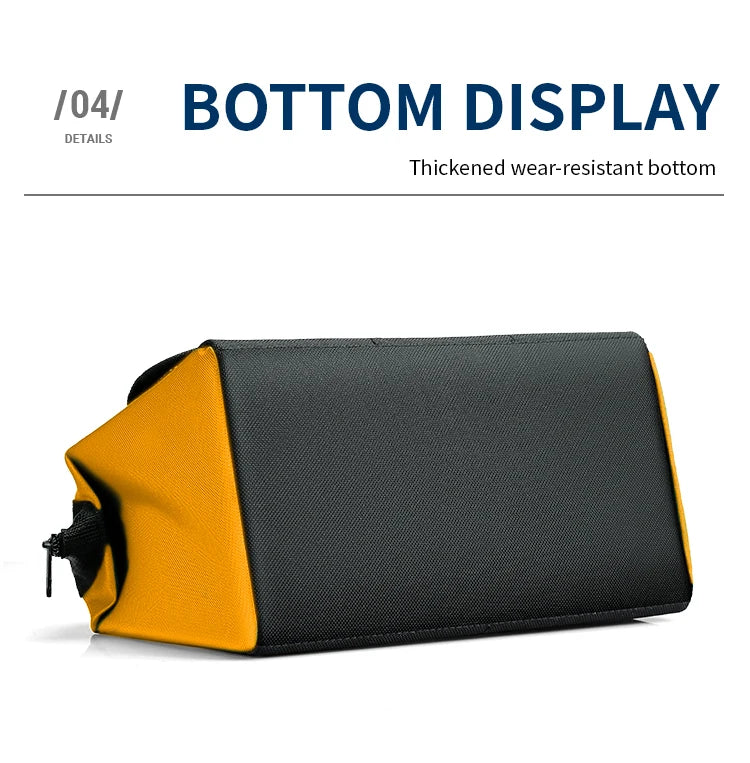 Tool Bag for Men, Heavy Duty Tool Bag Wide Mouth Tote for Various Instrument, Electrician Carpenter Mechanic(Yellow)