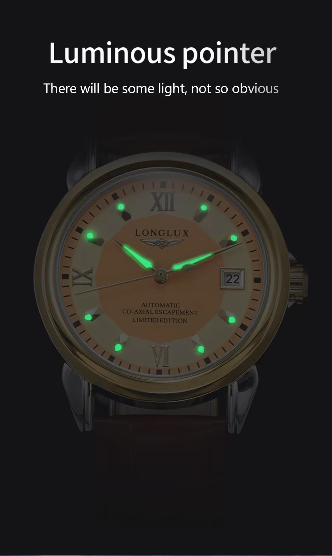 Luxury Men's Automatic Mechanical Watch, Mechanical Movement, Limited Edition, Roman Numeral Dial, Leather Strap, Skeleton Design, Waterproof, Luminous Calendar, Business Casual Style, Men's Watch, High-End Gentleman's Formal