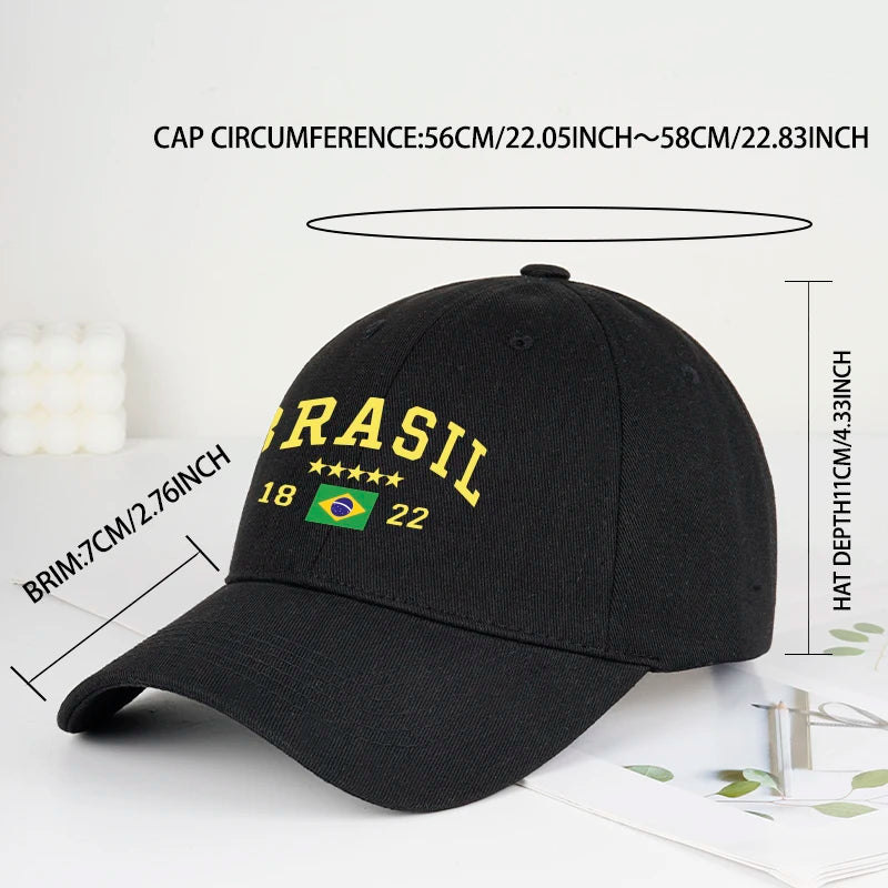 Brazil Flag Five-Star Soft-Top Baseball Cap Stylish Athletic Look Perfect for Daily Match Viewing and Outdoor Sports Great Gift