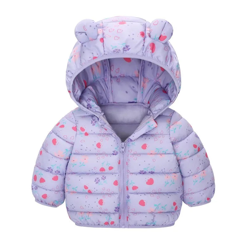 Kids Dinosaur Hooded Winter Jacket