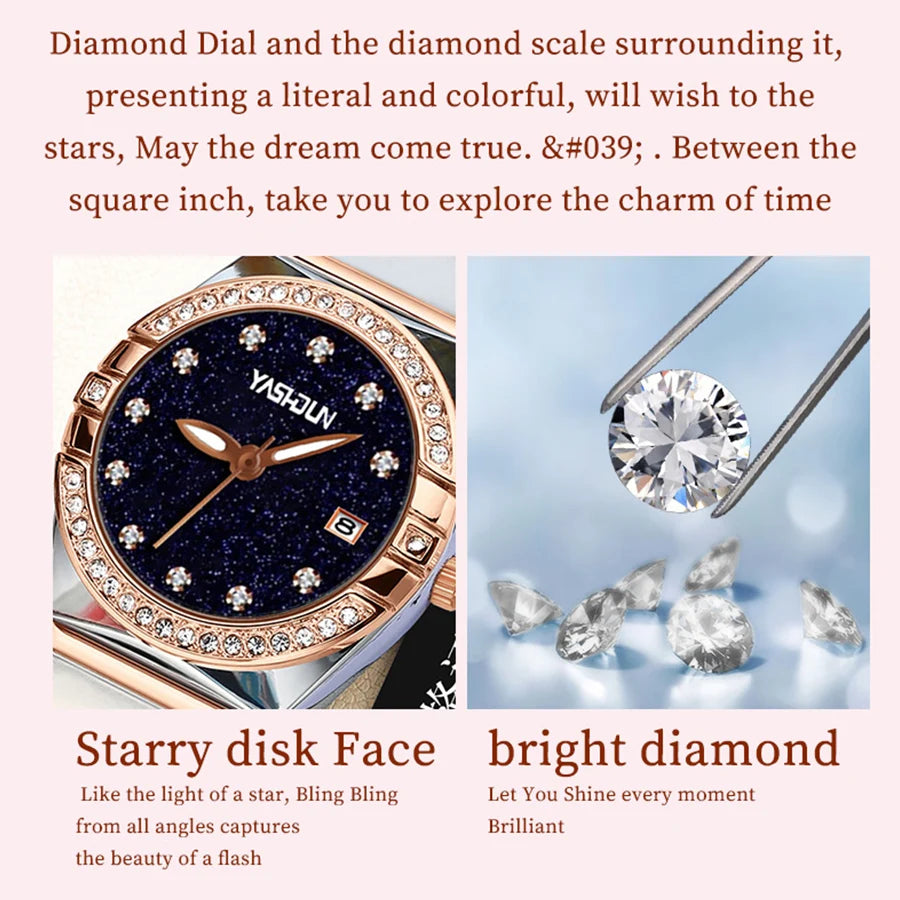 Luxury ladies' watch, mechanical wind waterproof stainless steel watch, high-quality quartz ladies' watch