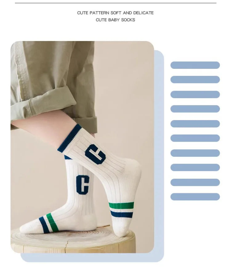 GreenC Summer Calf Socks 5 Pairs Children's Socks Boys Spring Cotton Socks Baby Child 1-14T Kids  Sport Sock