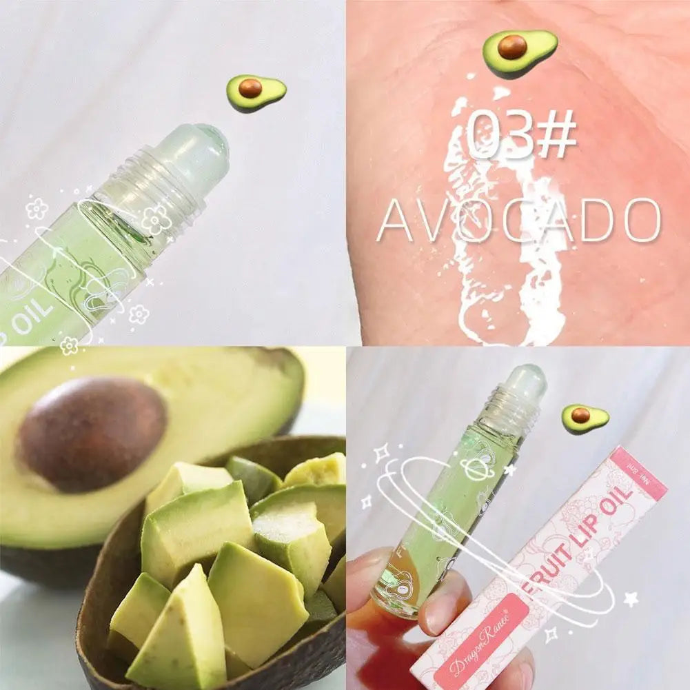 6 Colors Roll-on Fruit Essence Lip Balm Lip Oil Lip Moisturizing Mirror Primer Lip Lipstick Transparent Lip Oil Mirror Randomly