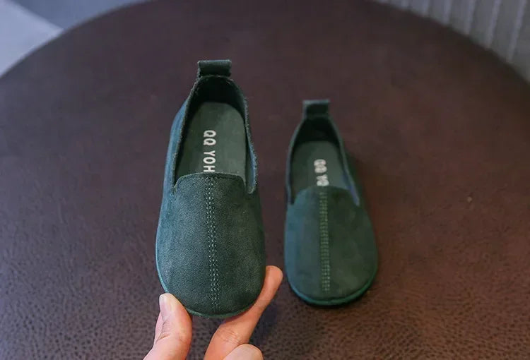 Children's Flat Shoes New Candy Color Simple Casual Shoes Loafers Slip-on Flats Lightweight Boys Girls Leather Shoes Moccasins