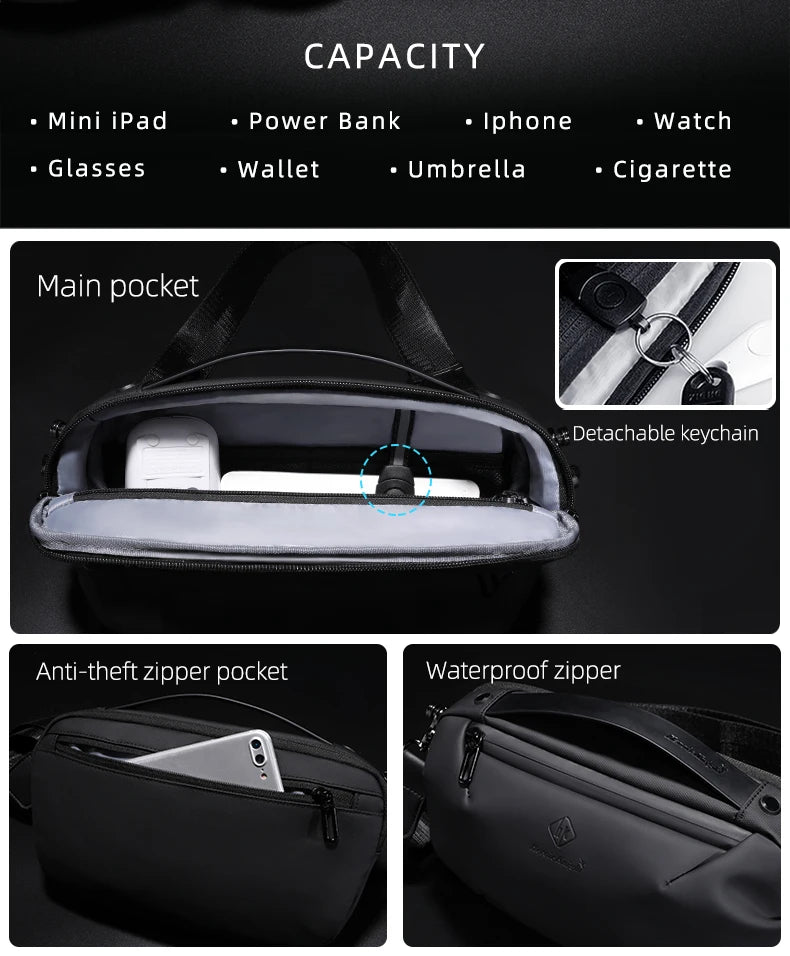HcanKcan Shoulder Bag For Men Waterproof Handbag Man Crossbody Bag Korean Fashion Sling Bag Leisure Bag Male Husband Luxury Pack