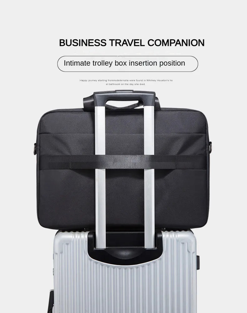 Men's Handbag Custom Image With Printed Logo Name  Business Briefcase15.6-17.3inch Nylon Waterproof Laptop Bag