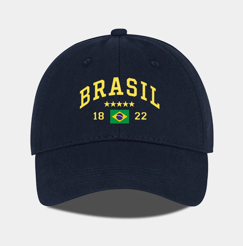 Brazil Flag Five-Star Soft-Top Baseball Cap Stylish Athletic Look Perfect for Daily Match Viewing and Outdoor Sports Great Gift