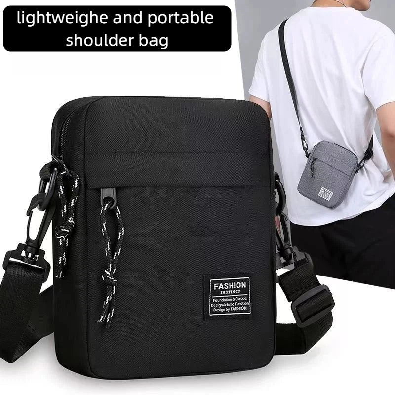 Men's bag, available in single shoulder or cross-body design, suitable for daily use during school. Made of nylon material.
